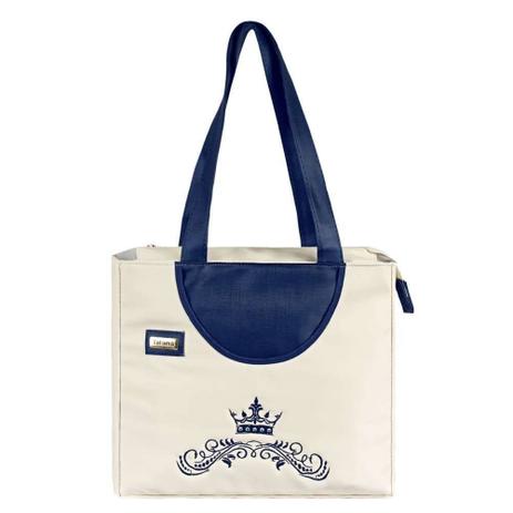 Sacola Bolsa Maternidade Realeza M Palha com Azul Marinho - Talismã Menor preço em Sacola Bolsa Maternidade Realeza M Palha com Azul Marinho - Talismã