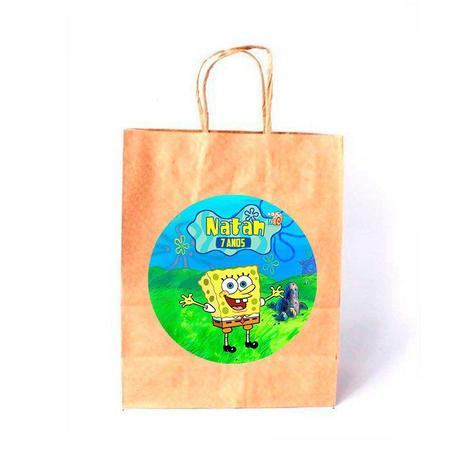 Sacola de Papel Kraft Personalizada 13,5x8x17cm Bob Esponja - Aluá festas Menor preço em Sacola de Papel Kraft Personalizada 13,5x8x17cm Bob Esponja - Aluá festas