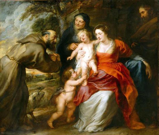 Sagrada Família com São Francisco - Peter Paul Rubens - Tela 60x71 Para Quadro - Santhatela Menor preço em Sagrada Família com São Francisco - Peter Paul Rubens - Tela 60x71 Para Quadro - Santhatela