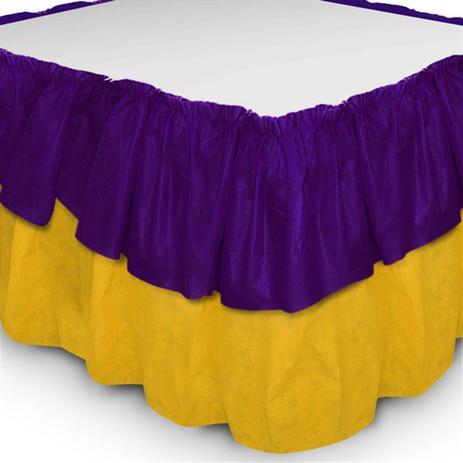 Saia Babado Bicolor TNT Roxo e Amarelo - Festabox Menor preço em Saia Babado Bicolor TNT Roxo e Amarelo - Festabox