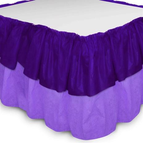 Saia Babado Bicolor TNT Roxo e Lilás - Festabox Menor preço em Saia Babado Bicolor TNT Roxo e Lilás - Festabox