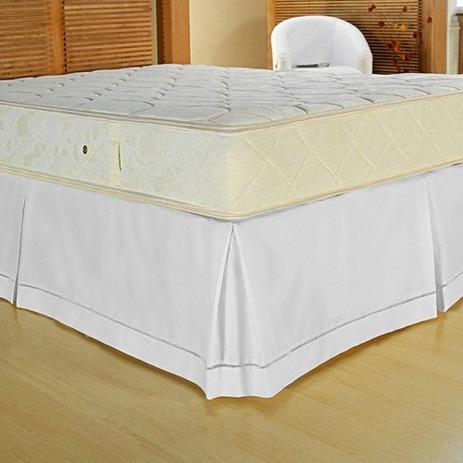 Saia Box Casal King Classic Ponto Palito Branco - Juma Enxovais Menor preço em Saia Box Casal King Classic Ponto Palito Branco - Juma Enxovais