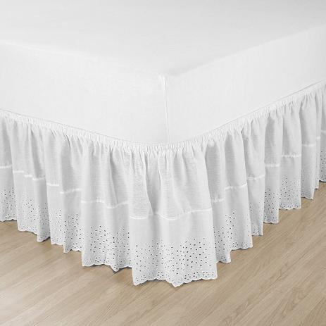 Saia Box Leze Ajustavel Branco Casal - Dourados enxovais Menor preço em Saia Box Leze Ajustavel Branco Casal - Dourados enxovais