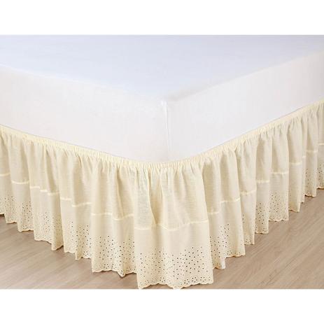 Saia Box Leze Casal com Elástico Ajustável 01 Peça - - Decorativa Menor preço em Saia Box Leze Casal com Elástico Ajustável 01 Peça - - Decorativa