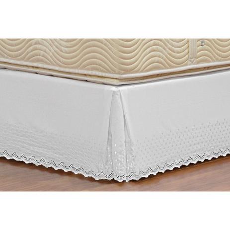Saia Box para Cama de Casal King Probox de Laise Tecido Misto - Branco - Lavive Menor preço em Saia Box para Cama de Casal King Probox de Laise Tecido Misto - Branco - Lavive