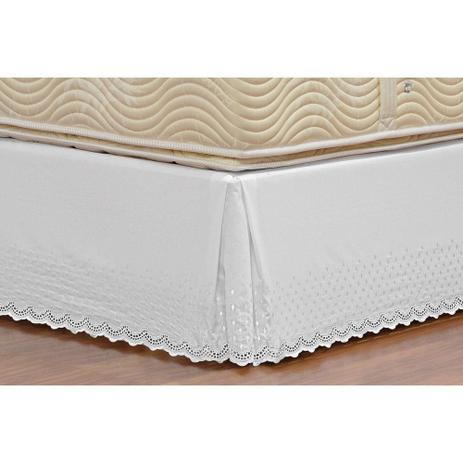 Saia Box para Cama de Casal Queen Probox de Laise Tecido Misto - Branco - Lavive Menor preço em Saia Box para Cama de Casal Queen Probox de Laise Tecido Misto - Branco - Lavive