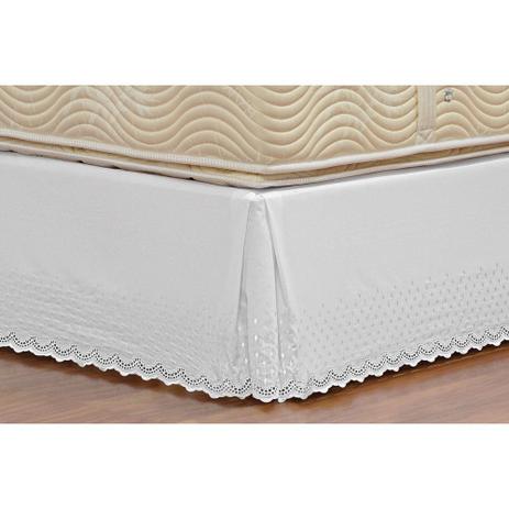 Saia Box para Cama de Solteiro Padrão Probox de Laise Tecido Misto - Branco - Lavive Menor preço em Saia Box para Cama de Solteiro Padrão Probox de Laise Tecido Misto - Branco - Lavive