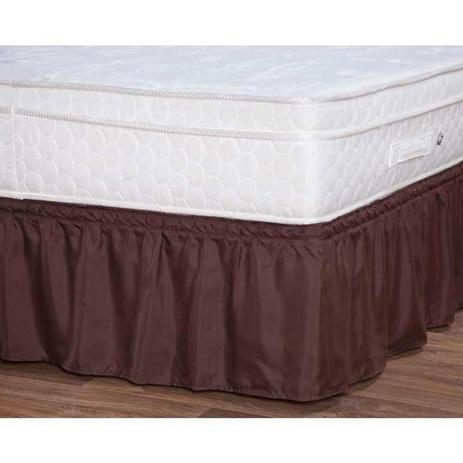 Saia Box Renata Ajustável para Cama Casal Queen 01 Peça Tecido Microfibra - Tabaco - Aquarela Menor preço em Saia Box Renata Ajustável para Cama Casal Queen 01 Peça Tecido Microfibra - Tabaco - Aquarela