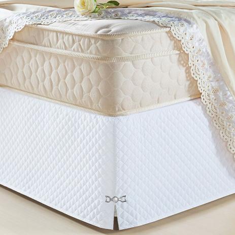Saia Box Veneza Branco Casal Queen - Dourados enxovais Menor preço em Saia Box Veneza Branco Casal Queen - Dourados enxovais
