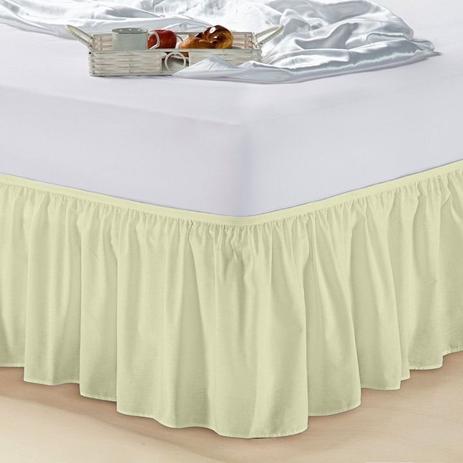 Saia Cama Box Palha Com Babado Tamanho Solteiro Microfibra - Confecções elba Menor preço em Saia Cama Box Palha Com Babado Tamanho Solteiro Microfibra - Confecções elba