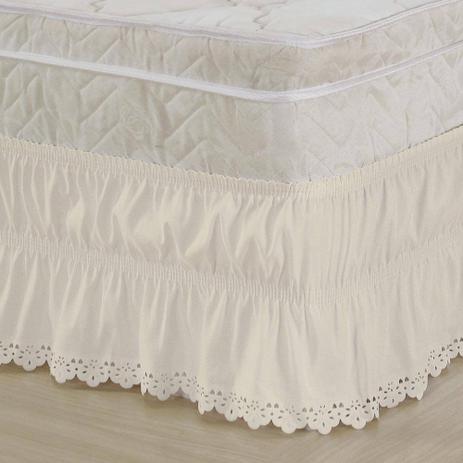 Saia Colchobox p/ Cama Queen Microfibra Elasticada Ultrassônica - Palha - Deccoralle Menor preço em Saia Colchobox p/ Cama Queen Microfibra Elasticada Ultrassônica - Palha - Deccoralle