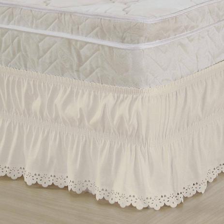 Saia Colchobox p/ Cama Solteiro Microfibra Elasticada Ultrassônica - Palha - Deccoralle Menor preço em Saia Colchobox p/ Cama Solteiro Microfibra Elasticada Ultrassônica - Palha - Deccoralle
