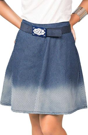 saia jeans estampada