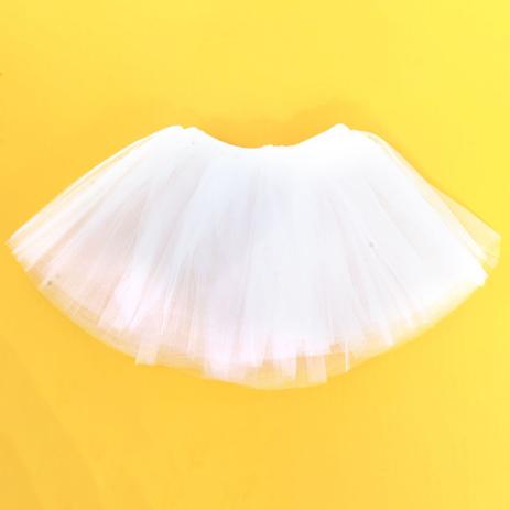 saia de tule infantil branca