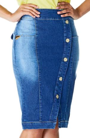 saia botao frontal jeans