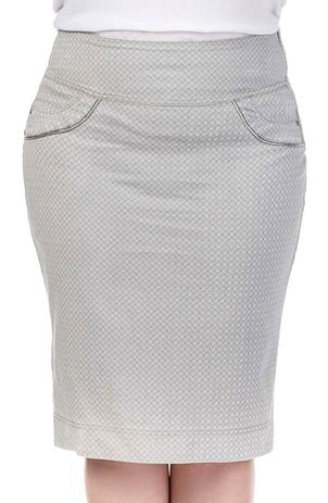 saia jeans cinza