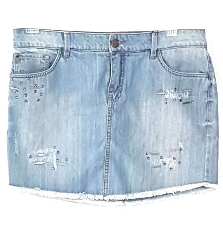 saia jeans curta feminina