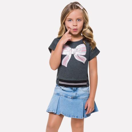 saia jeans infantil feminina