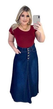 saia jeans feminina evangelica