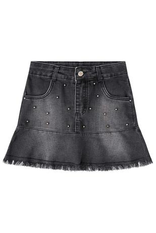 saia preta com pedraria