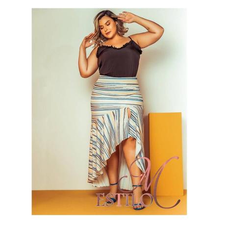saia com fenda plus size