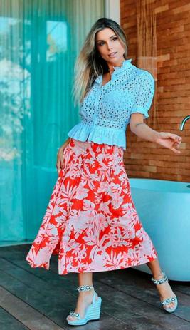 saia com estampa floral