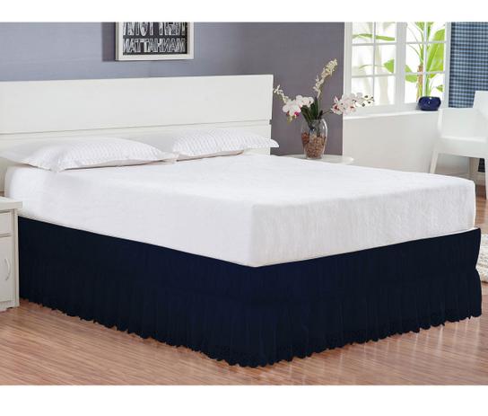 Saia para Cama Box Casal King Perolla - Azul Marinho - Borda bordados enxovais é boa?