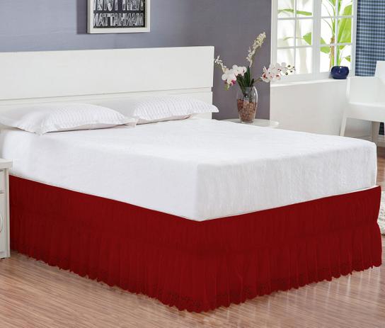 Saia para Cama Box Casal King Perolla - Vermelho - Borda bordados enxovais é boa?
