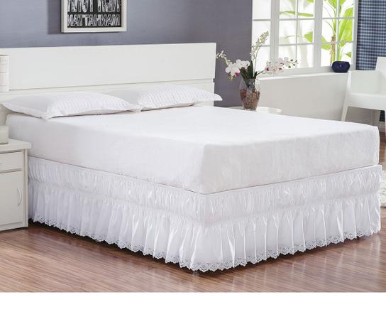 Saia para Cama Box Casal Padrão Perolla - Branco - Borda bordados enxovais é boa?