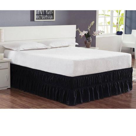 Saia Para Cama Box Casal Queen Perolla - Preto - Borda bordados enxovais é boa?