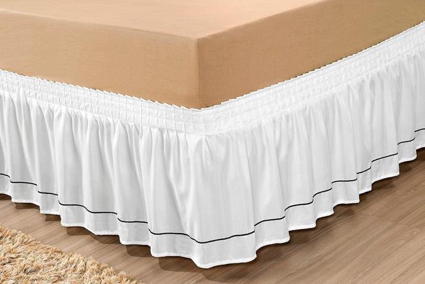 Saia Para Cama Box King Microfibra Pratic Com Detalhe Sutache Branco - Enxovais ibitinga é boa?
