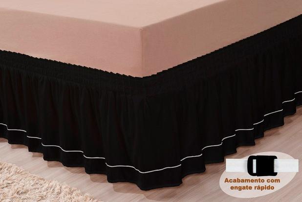 Saia Para Cama Box King Microfibra Pratic Com Detalhe Sutache Preto - Enxovais ibitinga é boa?