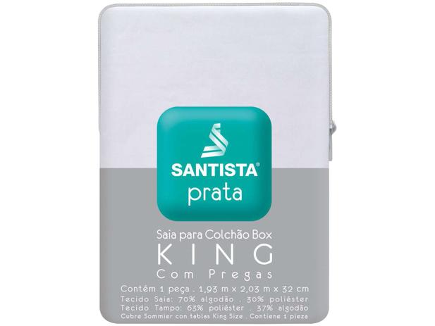 Saia para Cama Box King Size Prata - 193x203cm Santista