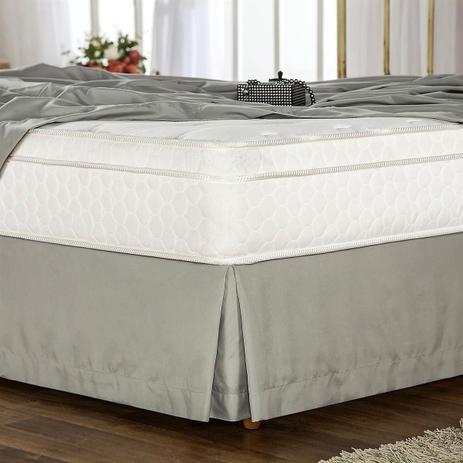 Saia Para Cama Box King Soft Touch Cinza Plumasul Menor preço em Saia Para Cama Box King Soft Touch Cinza Plumasul