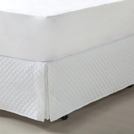 Saia Para Cama Box Solteiro Plumasul 90x190cm Matelassê Branca Menor preço em Saia Para Cama Box Solteiro Plumasul 90x190cm Matelassê Branca