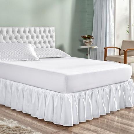 Saia para Cama Probox Colchão Queen Frizê Branca Lavive Menor preço em Saia para Cama Probox Colchão Queen Frizê Branca Lavive