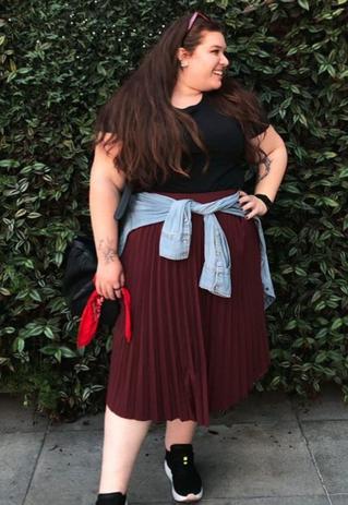 saia plissada para plus size
