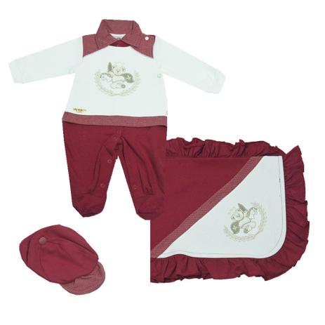 Saída de Maternidade de Suedine Cavalinho de Madeira - Pipoquinha Menor preço em Saída de Maternidade de Suedine Cavalinho de Madeira - Pipoquinha