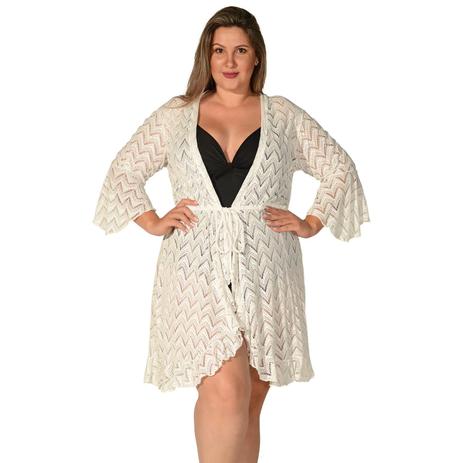 saida de praia plus size renda