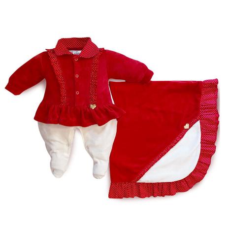 Saída Maternidade Menina Poá Vermelho - Maxibaby - Maxi Baby Menor preço em Saída Maternidade Menina Poá Vermelho - Maxibaby - Maxi Baby