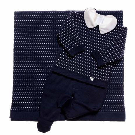 Saída maternidade tricot vinicius - macacão + manta + body rn - Petit mouton Menor preço em Saída maternidade tricot vinicius - macacão + manta + body rn - Petit mouton
