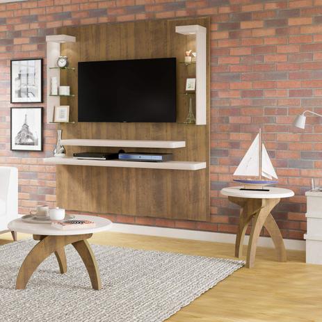Sala de Estar com Painel para TV até 47 Polegadas com LED Mesa de Centro e Mesa Lateral Jade Artely Pinho/Off White é boa?