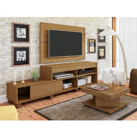 Sala de Estar Completa com Rack, Painel e Mesa de Centro Requinte Siena Móveis Freijó Menor preço em Sala de Estar Completa com Rack, Painel e Mesa de Centro Requinte Siena Móveis Freijó