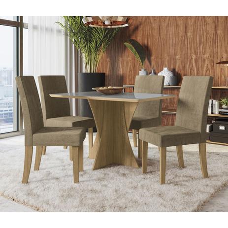 Sala De Jantar Figueira Kappesberg D005 Mesa Com 4 Cadeiras Freijo Inox Moveis Para Sala De Jantar Magazine Luiza