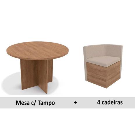 Sala de Jantar Kappesberg Estar Nirá+4 Cadeiras Freijó/D005 Menor preço em Sala de Jantar Kappesberg Estar Nirá+4 Cadeiras Freijó/D005