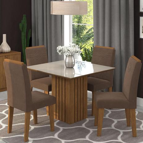 Conjunto de Mesa para Sala de Jantar Ana com 8 Cadeiras Alice-Cimol -  Savana / Offwhite / Joli no Shoptime