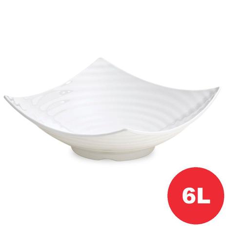 Saladeira Melamina Circles Branco Haus 40x40x13,5cm 6L Db58360 Menor preço em Saladeira Melamina Circles Branco Haus 40x40x13,5cm 6L Db58360
