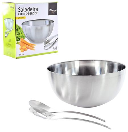 Saladeira redonda de inox com pegador 12x24cm de ø - Wincy Menor preço em Saladeira redonda de inox com pegador 12x24cm de ø - Wincy