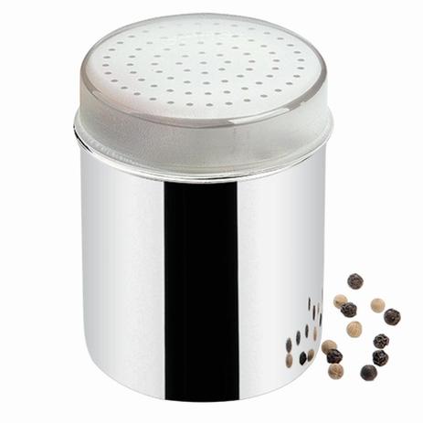Saleiro / Pimenteiro de Aço Inox c/ Sobretampa Plástica 280ml Linha Jornata 1627/000 Brinox Menor preço em Saleiro / Pimenteiro de Aço Inox c/ Sobretampa Plástica 280ml Linha Jornata 1627/000 Brinox