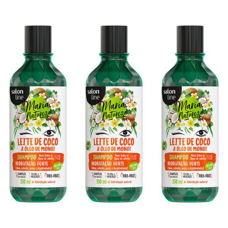 Salon Line Maria Natureza Leite De Coco Óleo De Monoi Shampoo 350ml (Kit C/03) Menor preço em Salon Line Maria Natureza Leite De Coco Óleo De Monoi Shampoo 350ml (Kit C/03)
